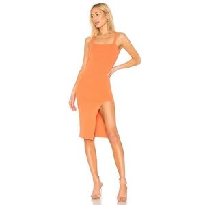 NWOT Superdown Zoe Square Neck Orange Bodycon Dress